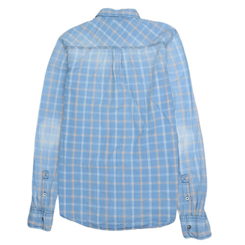 Hilfiger Denim Men's Blue Plaid Button-Up Shirt Size S
