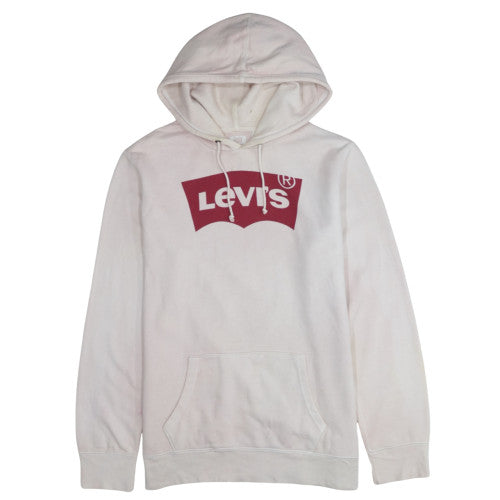 Levi's Women’s White Pullover Hoodie XL Logo Front Casual Sweatshirt