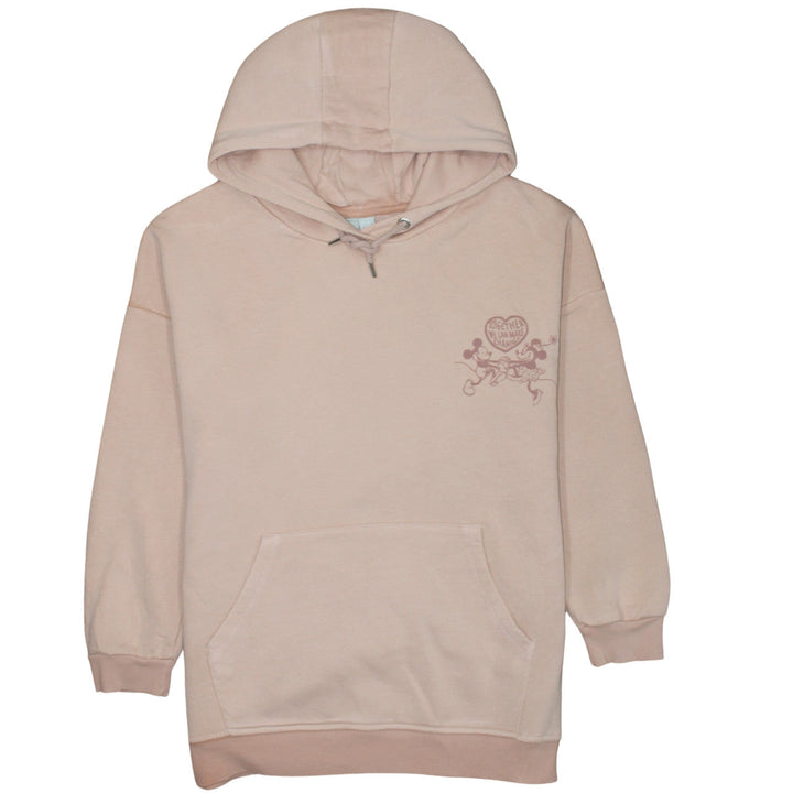 Primark Women Beige Disney Mickey & Minnie Pullover Hoodie 2XS Organic Cotton