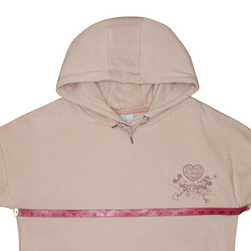 Primark Women Beige Disney Mickey & Minnie Pullover Hoodie 2XS Organic Cotton