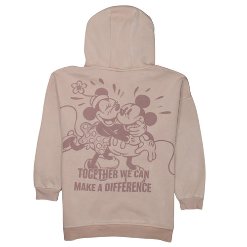 Primark Women Beige Disney Mickey & Minnie Pullover Hoodie 2XS Organic Cotton