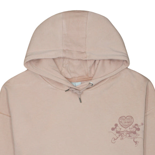Primark Women Beige Disney Mickey & Minnie Pullover Hoodie 2XS Organic Cotton