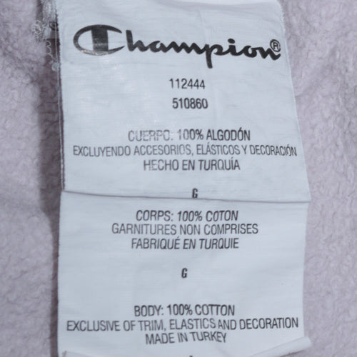 Champion Women Pink Hooded Pullover Sweatshirt Large 100% Cotton