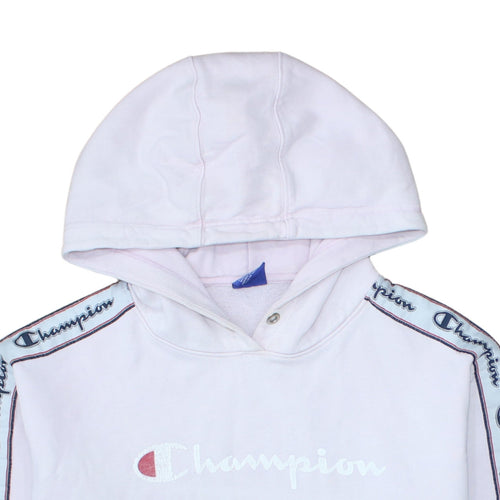 Champion Women Pink Hooded Pullover Sweatshirt Large 100% Cotton