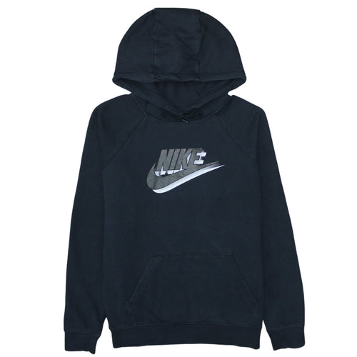 Nike Womens Black Pullover Hoodie Medium Graphic Logo Sweatshirt