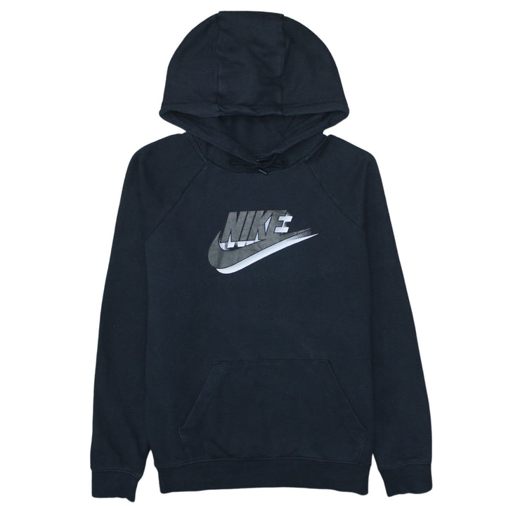 Nike Womens Black Pullover Hoodie Medium Graphic Logo Sweatshirt