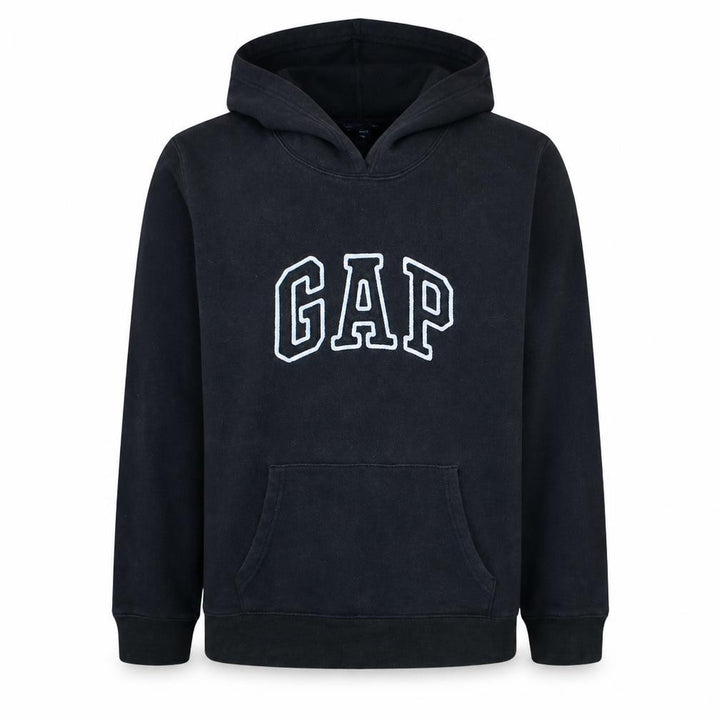 Gap Mens Black XL Pullover Hoodie Logo Fleece Sweatshirt