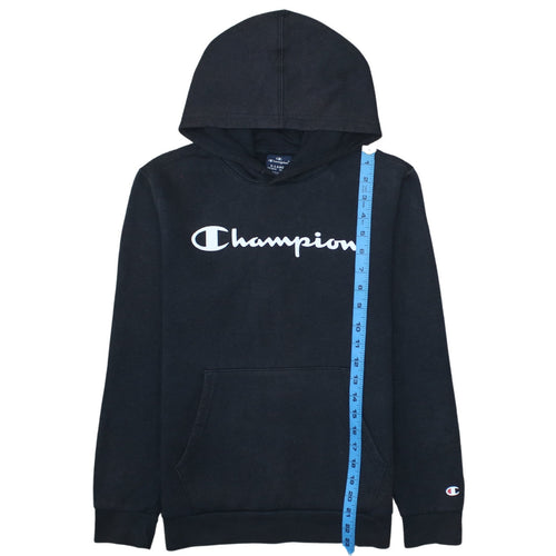 Champion Boys Black Pullover Hoodie 13-14 Years Logo Fleece Sweatshirt