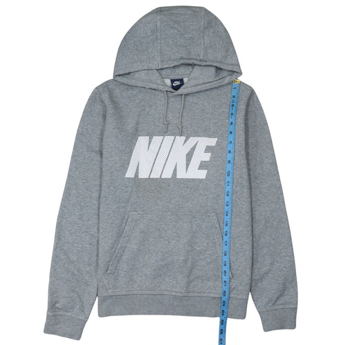 Nike Men's Grey Pullover Hoodie Medium Classic Logo Style