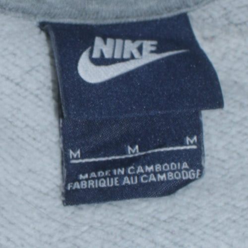 Nike Men's Grey Pullover Hoodie Medium Classic Logo Style