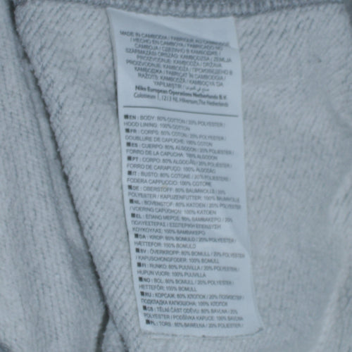 Nike Men's Grey Pullover Hoodie Medium Classic Logo Style