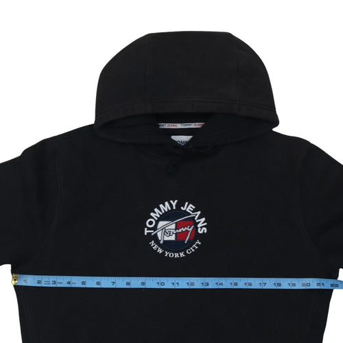 Tommy Jeans Men's Black Pullover Hoodie M Embroidered Logo