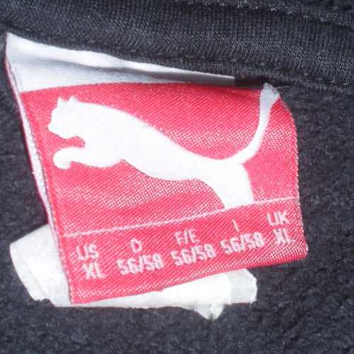 Puma Men's Black XL Full Zip Hoodie with Logo Print