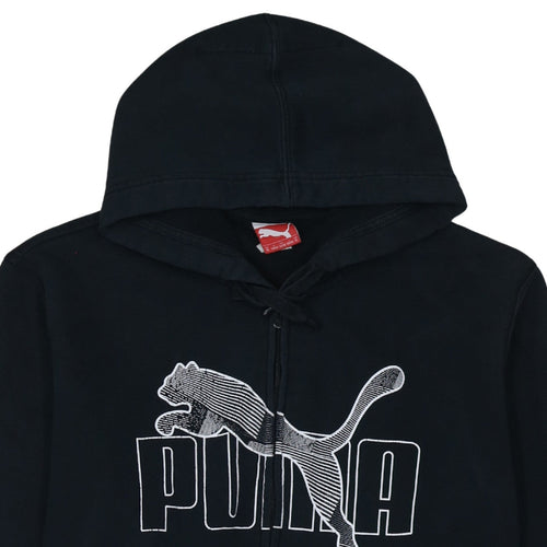 Puma Men's Black XL Full Zip Hoodie with Logo Print