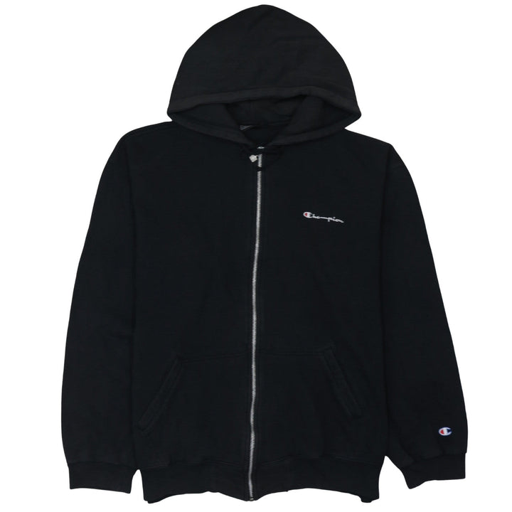 Champion Men's Black 2XL Full Zip Hoodie Cotton Fleece