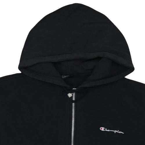 Champion Men's Black 2XL Full Zip Hoodie Cotton Fleece