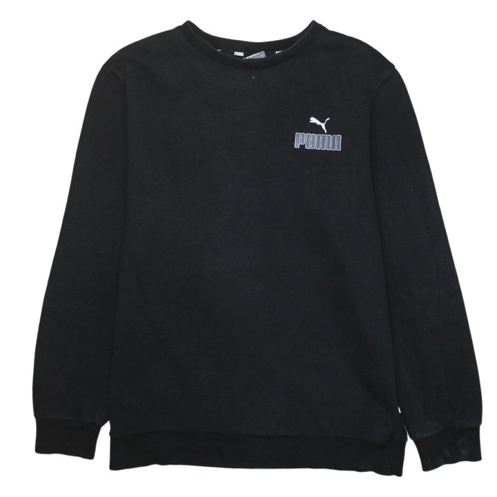 Puma Men's Black Crew Neck Pullover Sweatshirt Medium Fleece