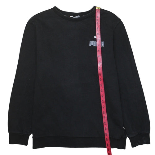 Puma Men's Black Crew Neck Pullover Sweatshirt Medium Fleece