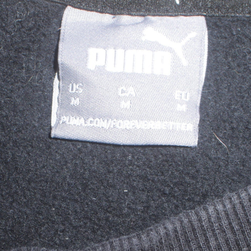 Puma Men's Black Crew Neck Pullover Sweatshirt Medium Fleece