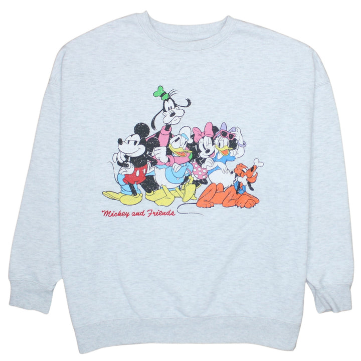 Disney x Primark Women's Grey Mickey & Friends Pullover Sweatshirt Size L