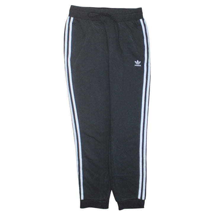Adidas Women's Black Jogger Trousers UK 12 Elastic Waist Stripe Logo