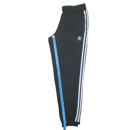 Adidas Women's Black Jogger Trousers UK 12 Elastic Waist Stripe Logo
