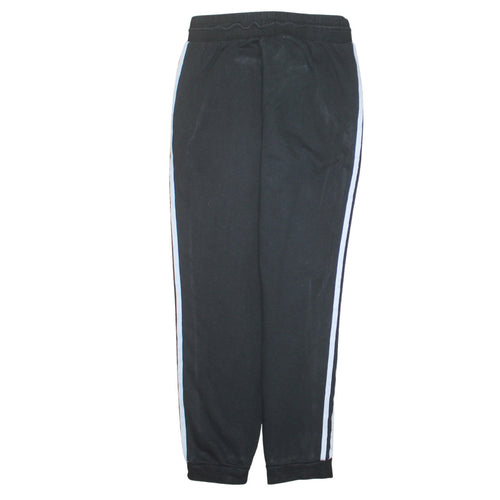Adidas Women's Black Jogger Trousers UK 12 Elastic Waist Stripe Logo