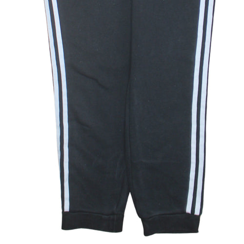 Adidas Women's Black Jogger Trousers UK 12 Elastic Waist Stripe Logo