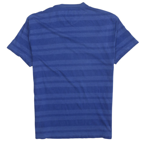 Tommy Jeans Men's Blue Striped Crew Neck Logo T-Shirt Size S