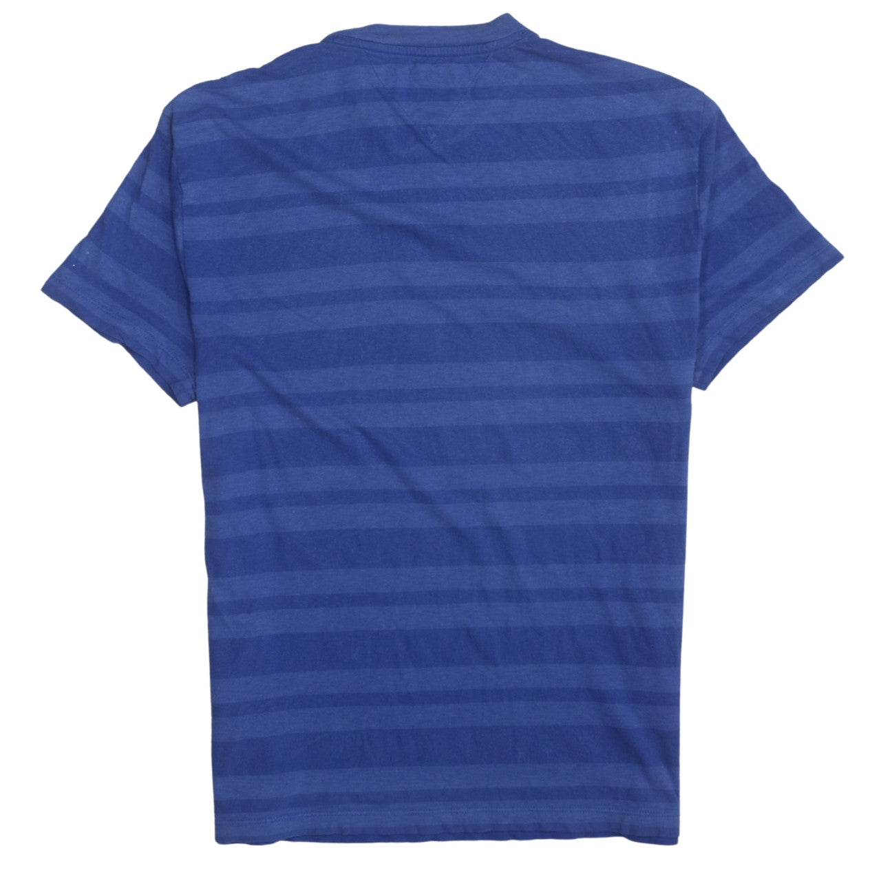 Tommy Jeans Men's Blue Striped Crew Neck Logo T-Shirt Size S