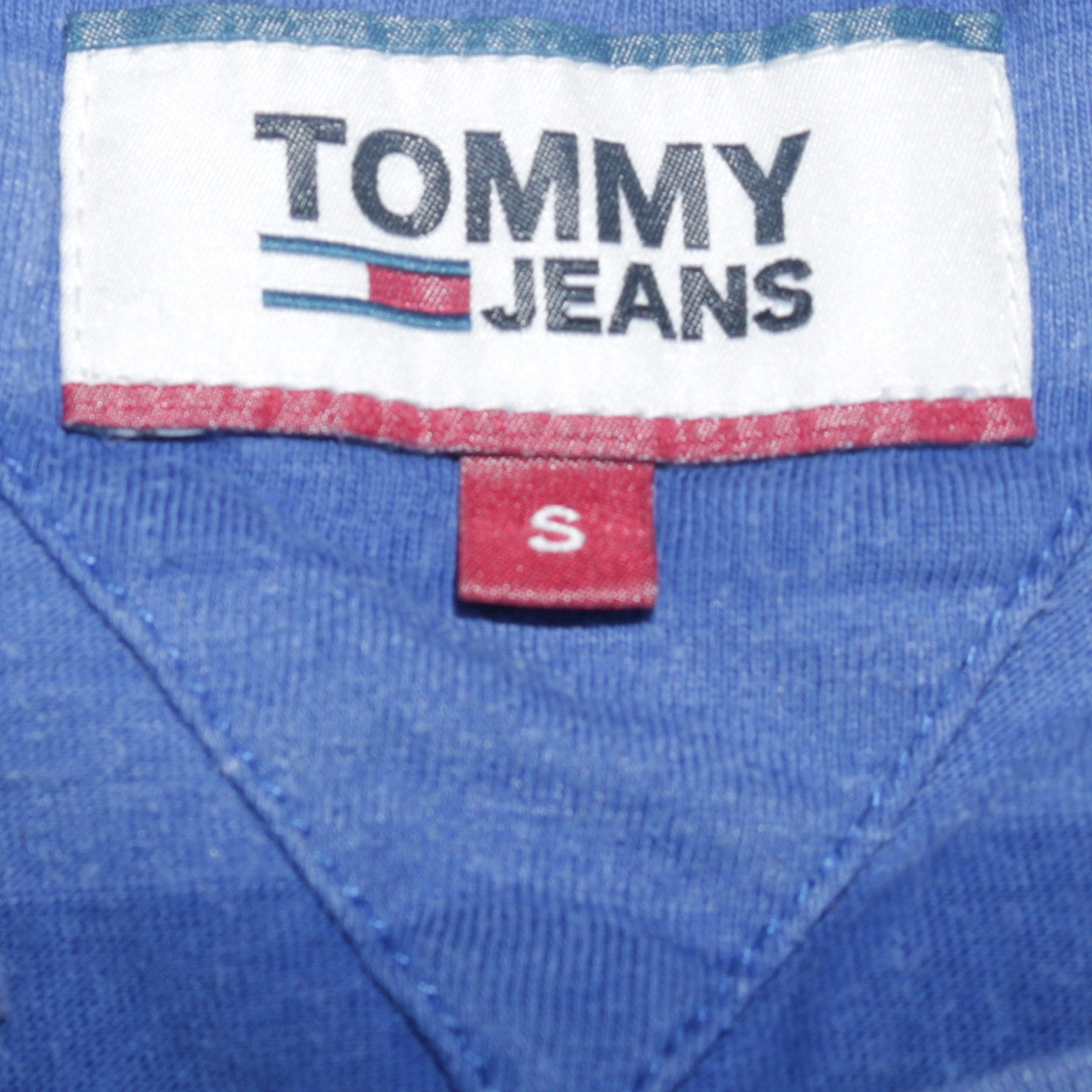 Tommy Jeans Men's Blue Striped Crew Neck Logo T-Shirt Size S