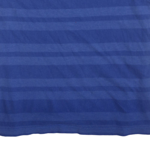 Tommy Jeans Men's Blue Striped Crew Neck Logo T-Shirt Size S