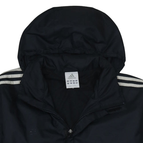 Adidas Men's Black M Windbreaker Hooded Sports Jacket