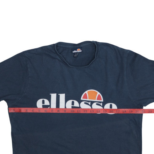Ellesse Men's Blue Short Sleeve Crew Neck Graphic Logo T-Shirt M
