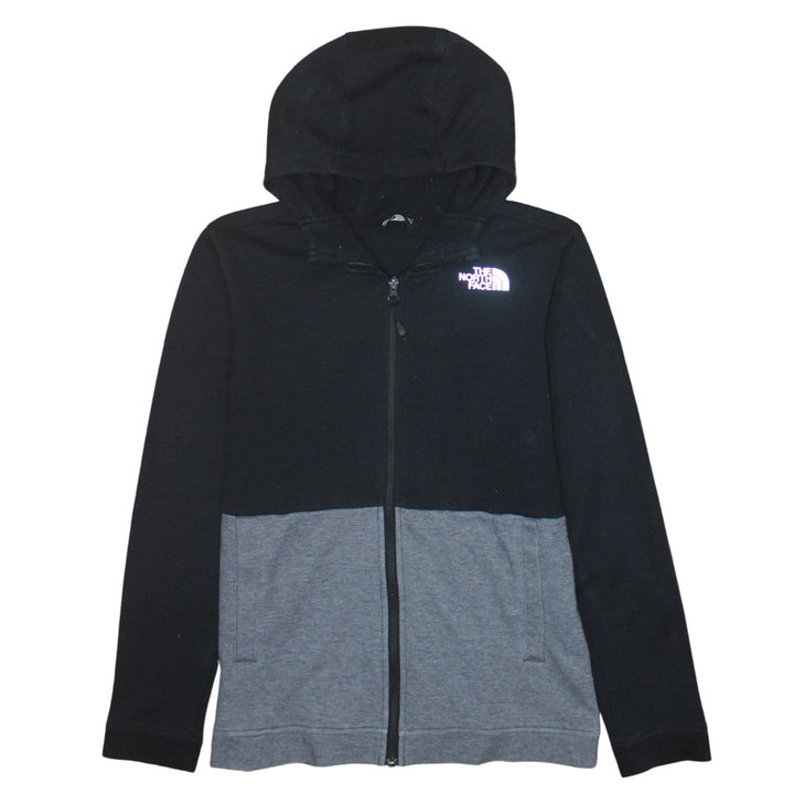 The North Face Boys Black Grey Full Zip Hoodie XL Cotton Blend Casual