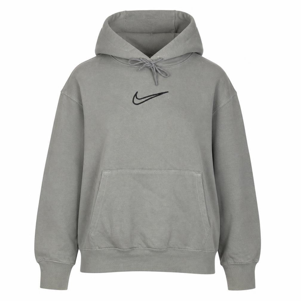 Front view of Nike Women’s Grey Pullover Hoodie Small Cotton Blend Casual Sweatshirt