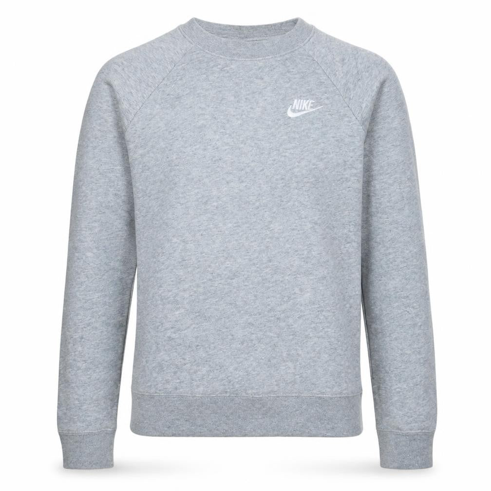 Front view of Nike Men’s Grey Crew Neck Pullover Sweatshirt, size S