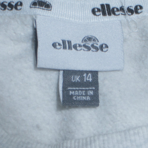 Ellesse Men's Grey Pullover Sweatshirt M Crew Neck Graphic Logo