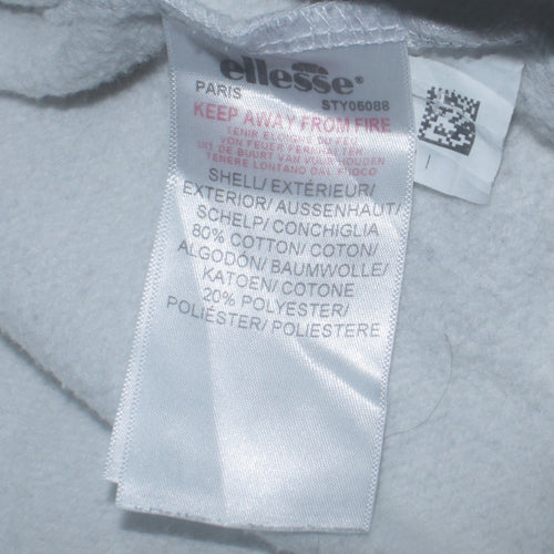 Ellesse Men's Grey Pullover Sweatshirt M Crew Neck Graphic Logo