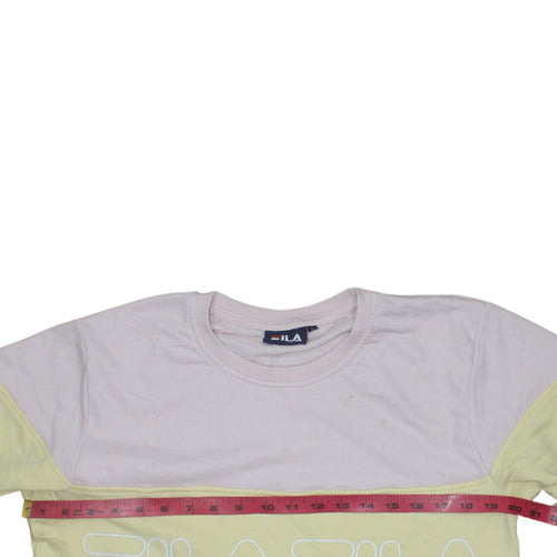 FILA Women Pastel Colourblock Crew Neck Pullover Sweatshirt L