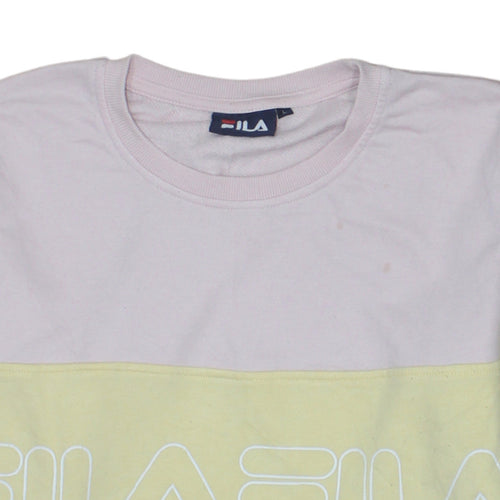FILA Women Pastel Colourblock Crew Neck Pullover Sweatshirt L