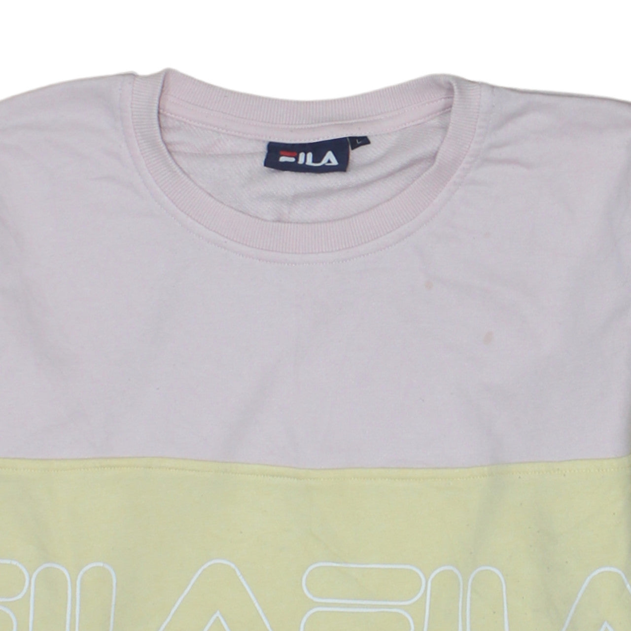FILA Women Pastel Colourblock Crew Neck Pullover Sweatshirt L