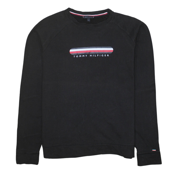 Tommy Hilfiger Men's Black Small Logo Crew Neck Sweatshirt