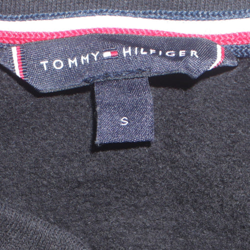 Tommy Hilfiger Men's Black Small Logo Crew Neck Sweatshirt