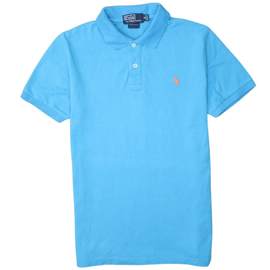 Ralph Lauren Men's Blue Custom Fit Short Sleeve Polo Shirt M