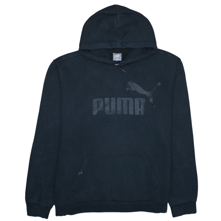 Puma Men’s Black Pullover Hoodie 2XL Regular Fit Fleece Logo Sweatshirt