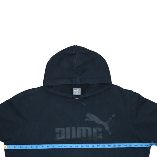 Puma Men’s Black Pullover Hoodie 2XL Regular Fit Fleece Logo Sweatshirt