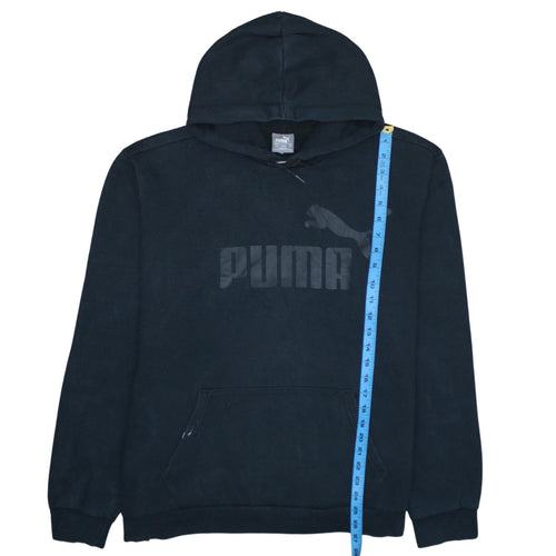 Puma Men’s Black Pullover Hoodie 2XL Regular Fit Fleece Logo Sweatshirt