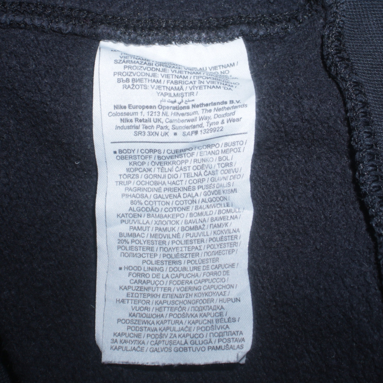 Nike Men’s Black Miami Hoodie Small Pullover Regular Fit Fleece