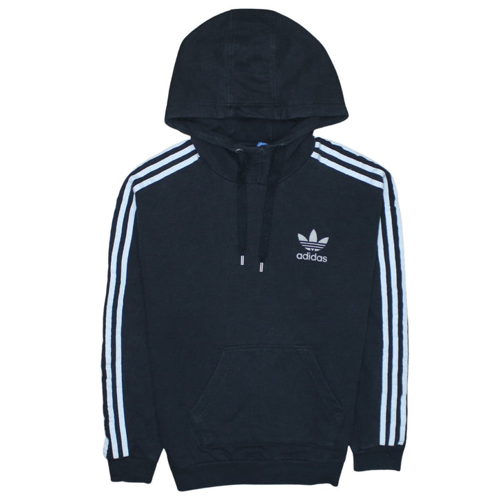 Adidas Women Black Size 10 Pullover Hoodie Sweatshirt with Stripes